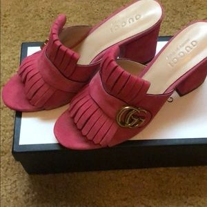 Gucci Stacked Heel Slide Mules